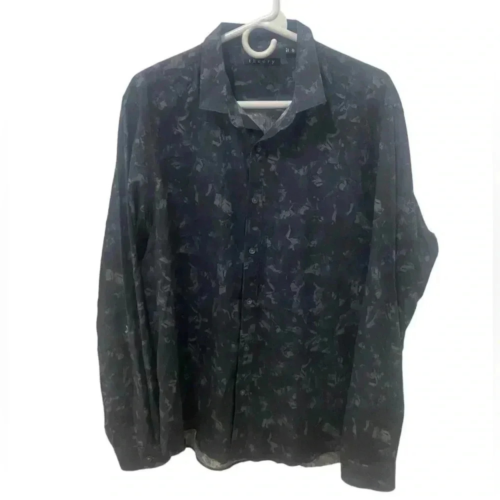 Men’s Theory Wilten Button Down Long Sleeve Shirt XL